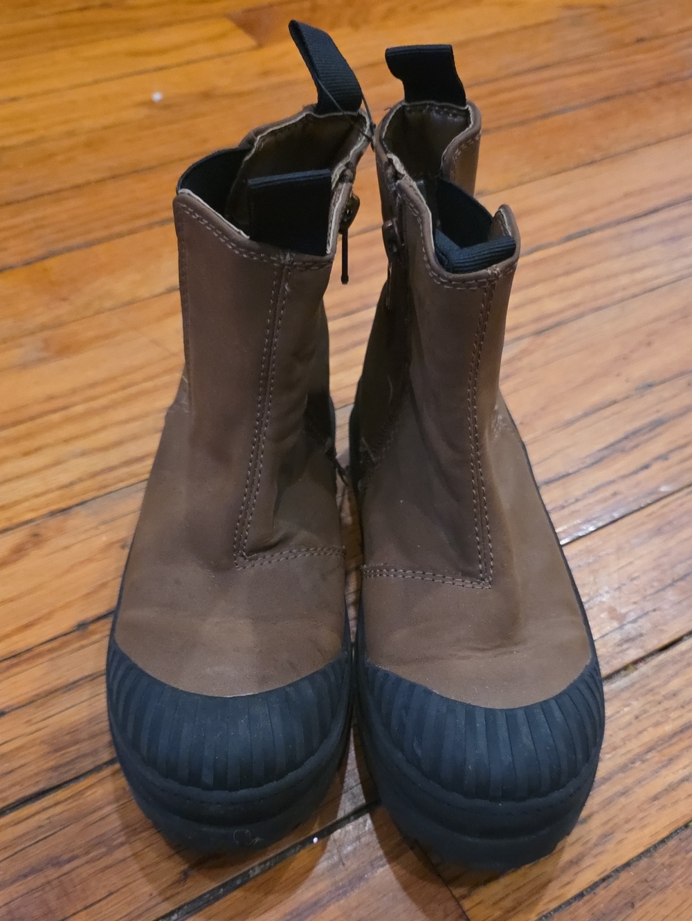 H&M Brown Kids Chelsea Boots with Black Rubber Toe